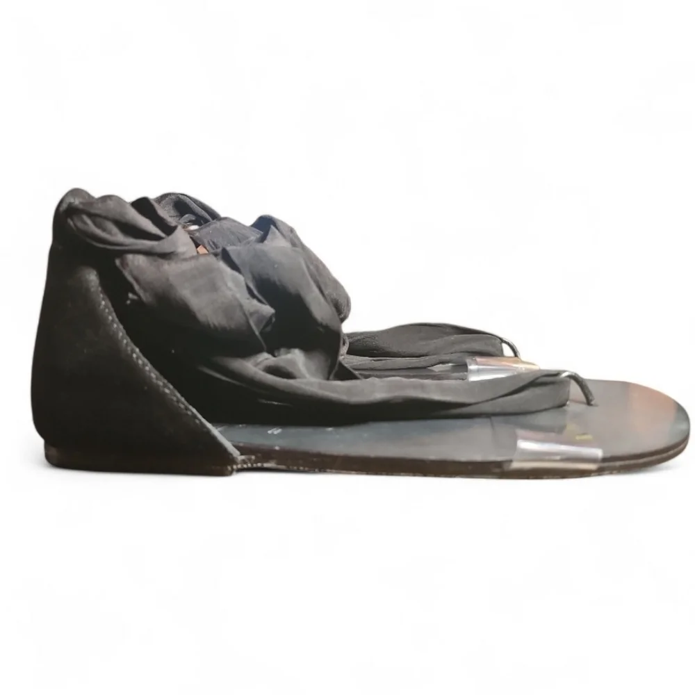 Free People Barcelona Wrap Palm Sandals Black suede Black Ankle Wrap Material 8